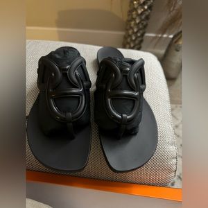 Hermes Egerie Sandal Noir Black Size 40 (fits an 8.5)